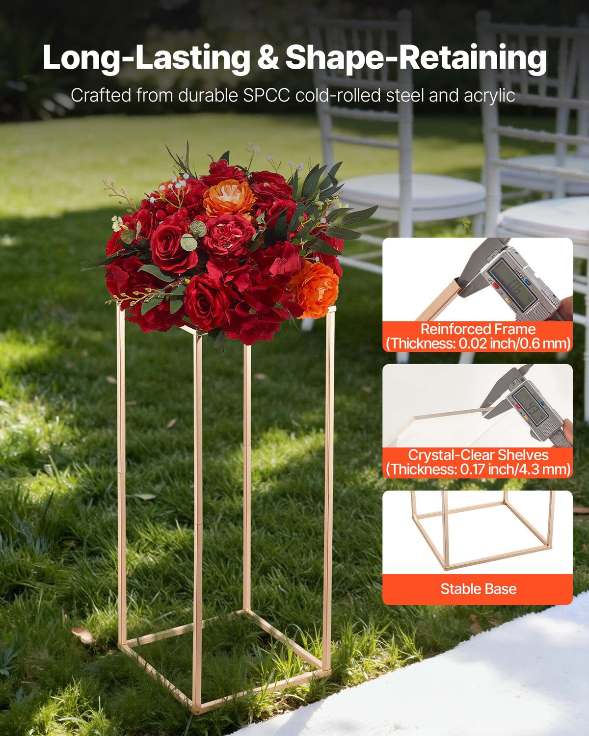 Wedding Flower Stand, 10PCS 23.62-inch Column Flower Stand, Floral