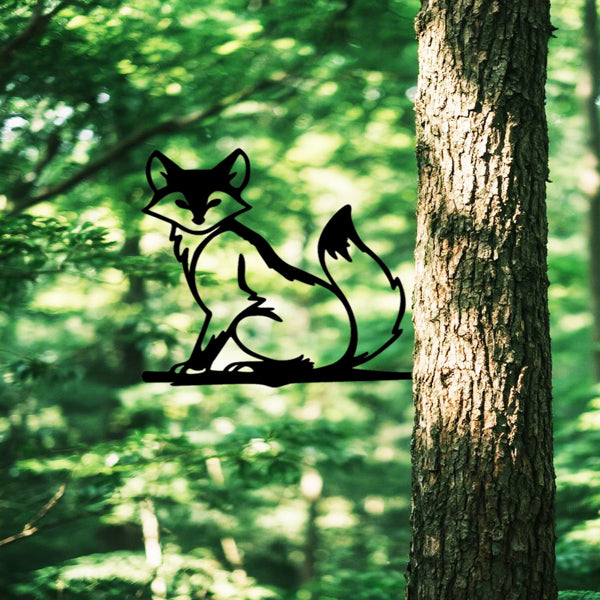 Vintage Tree Stump Wall Art Black Iron Animal Silhouette Sign Rustic