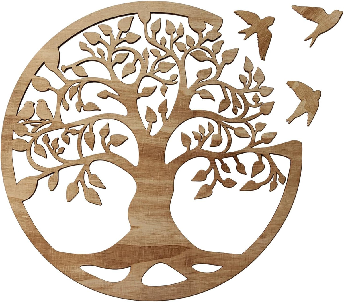 Wooden Tree Of Life Wall Art 12 Inch Round, Tree Wall Decor