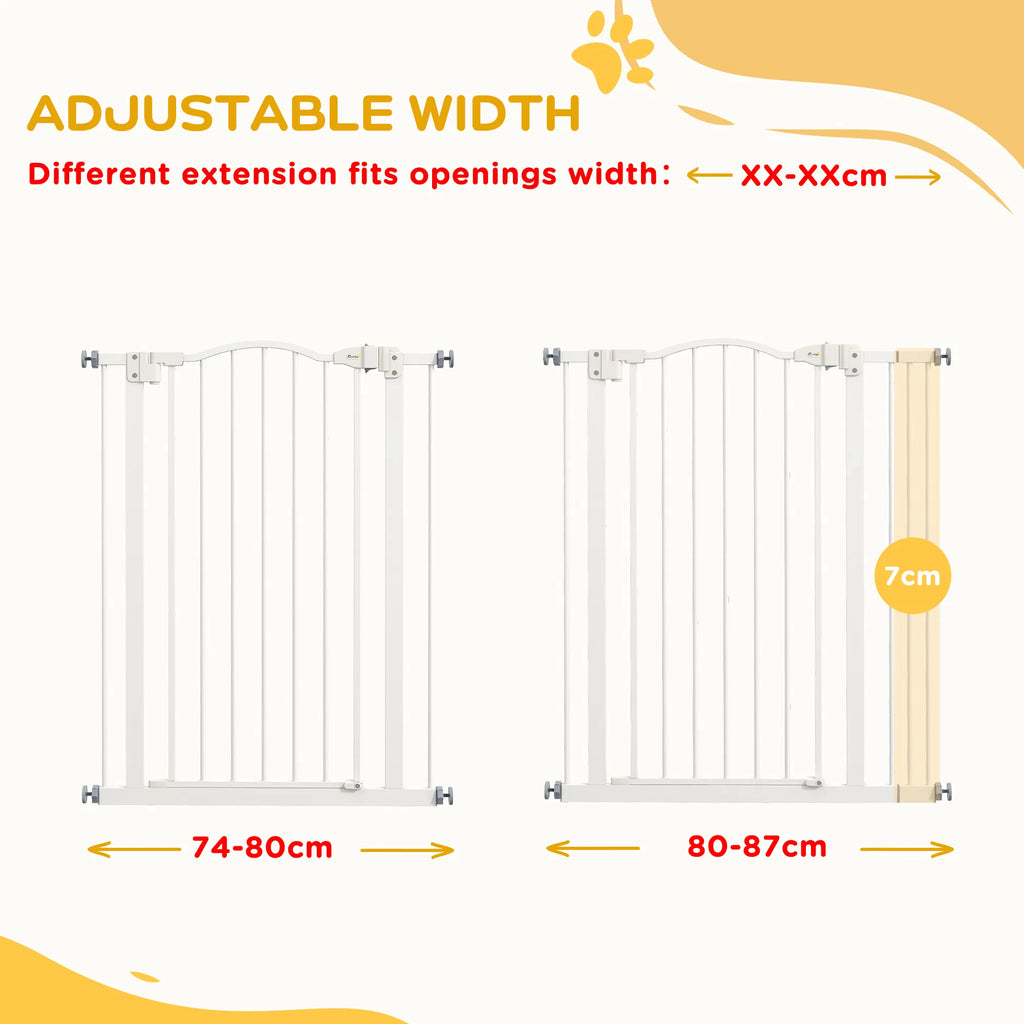 Extra Tall Dog Gate With Door, Pressure Fit, Auto Close, Double Locking