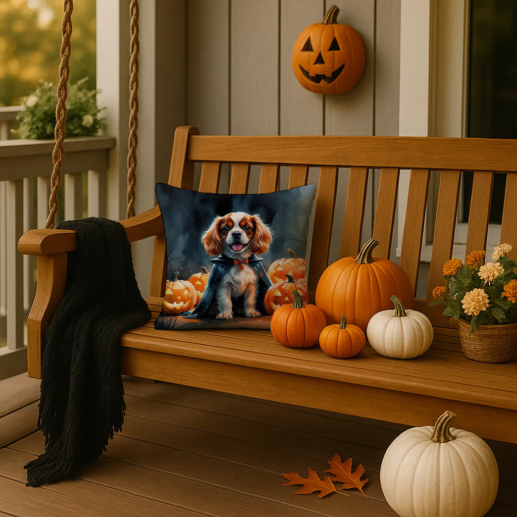 Cavalier Spaniel Puppy Halloween Throw Pillow Machine Washable, Indoor