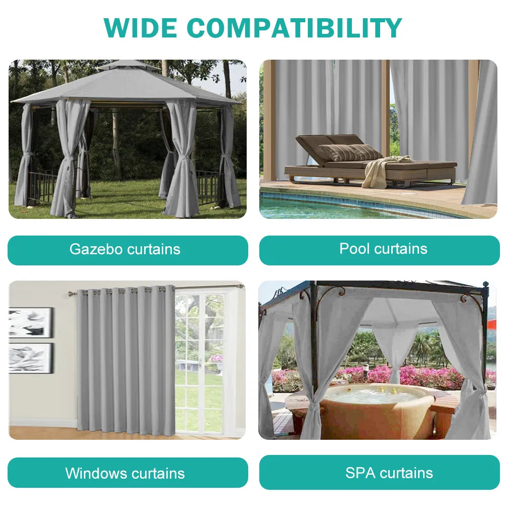 Grey Thermal Grommet Blackout Curtain - 50 In. W X 84 In. L