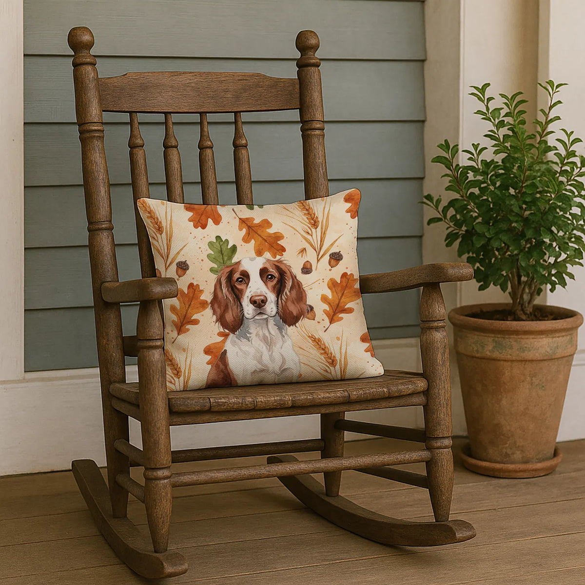 Liver And White English Springer Spaniel Heirloom Fall Throw Pillow
