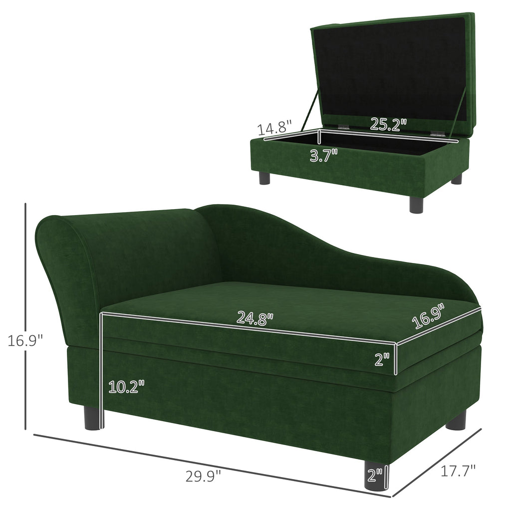 Pet Sofa Bed Couch With Storage, Pet Sofa For Cats And Small Dogs, Black