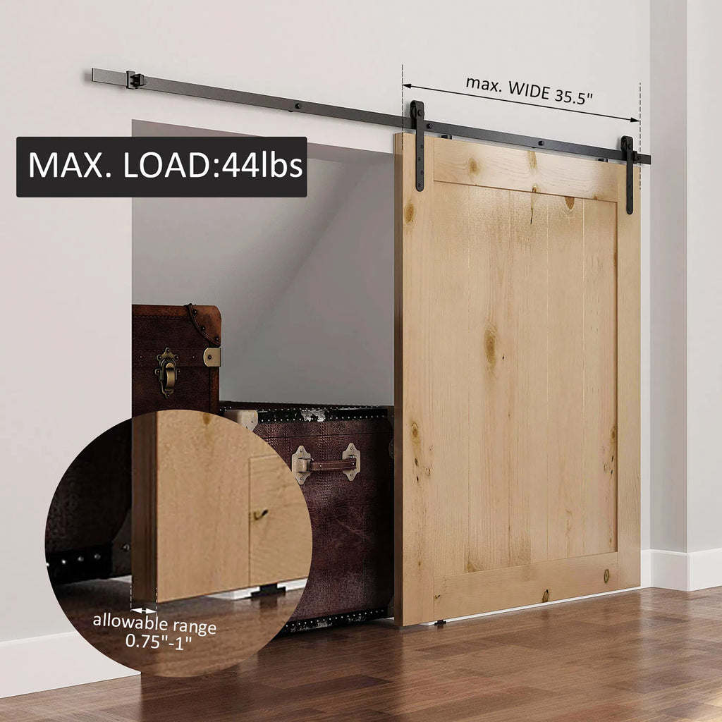 Vintage Sliding Elegance: 6FT Barn Door Hardware Kit For Single Door