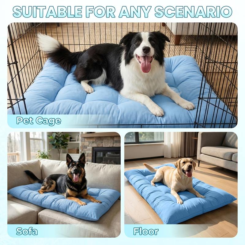 Extra-large Summer Cooling Mat Dog Sofa Bed,ultra-soft, 8 Compartments