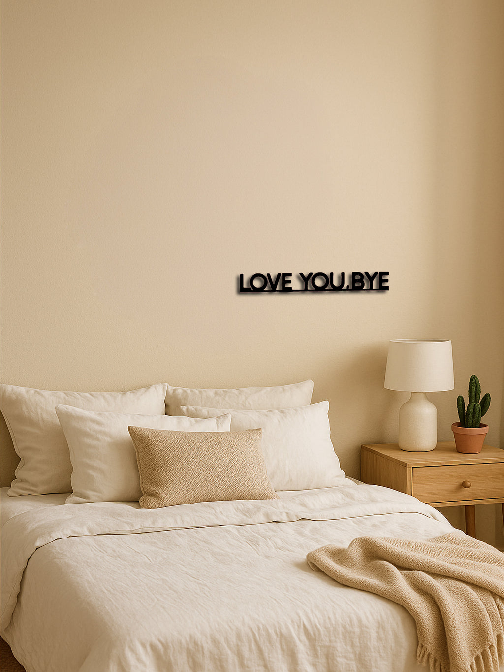 LOVE YOU Bye'metal Sign Geometric Wall Art Create Festive Vibe Hanging