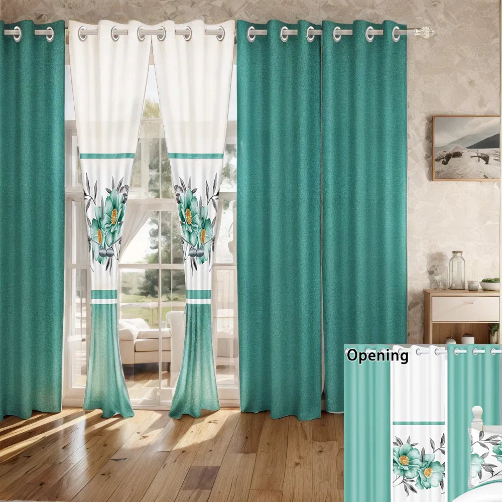 Quilted Bedspread & Curtain Set 9 Piece, Queen Size - Bedding Ensemble