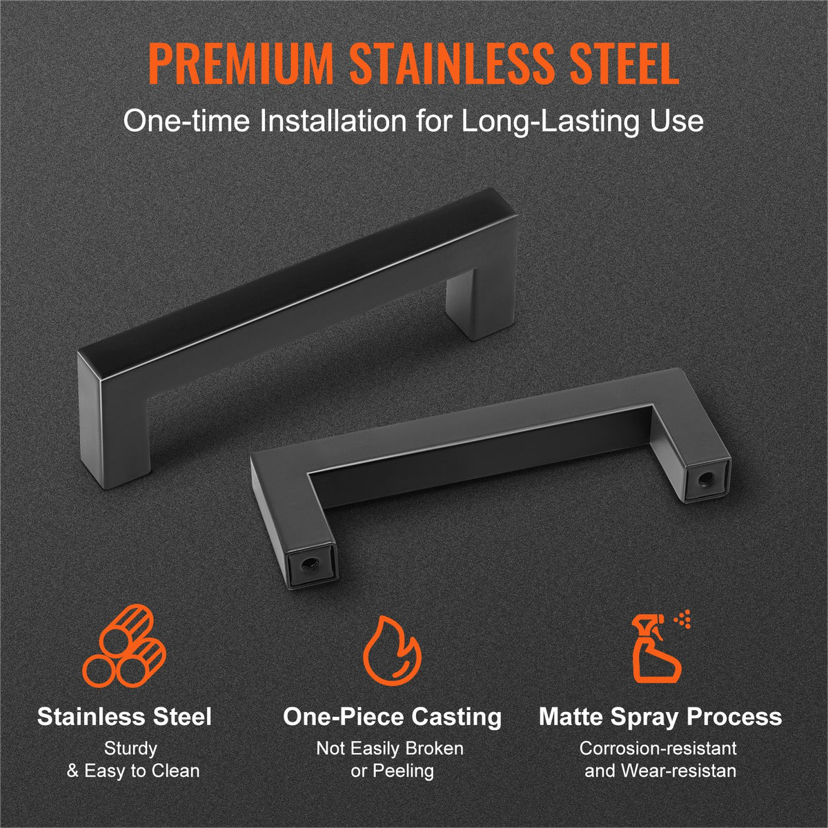 30 Pack Cabinet Pulls, 3.86in / 96mm Center To Center Slim Square
