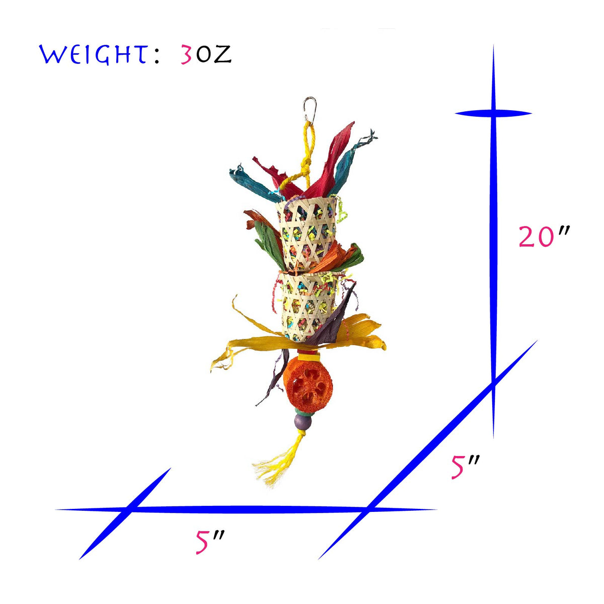 Adventure Series - Double Bamboo Basket Foraging Basket Bird Toy