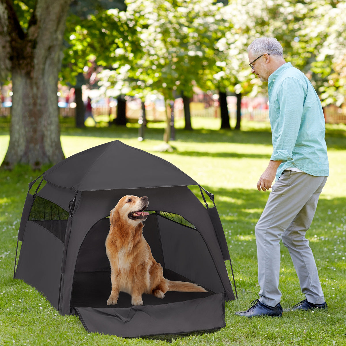 Pop Up Dog Tent For Extra Large And Large Dogs With Carry Bag