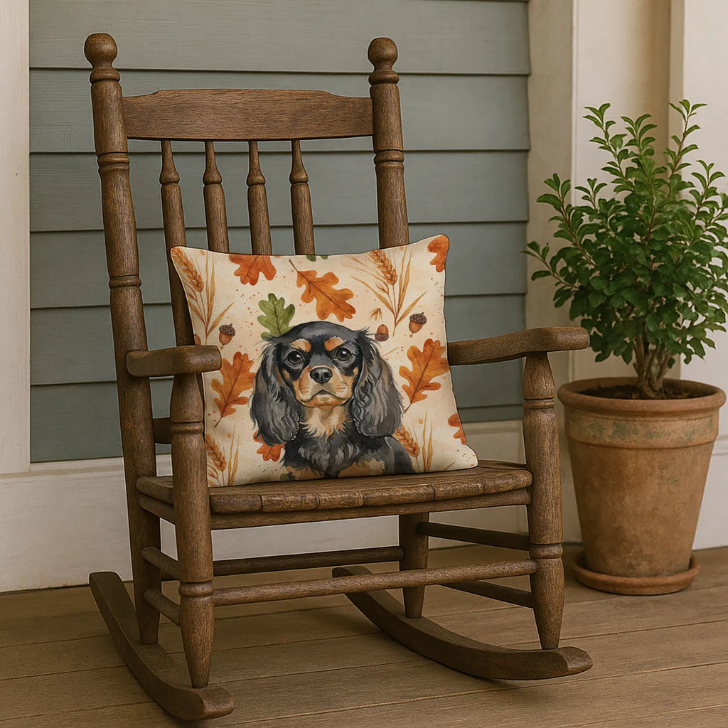 Black And Tan English Toy Spaniel Heirloom Fall Throw Pillow Decorative