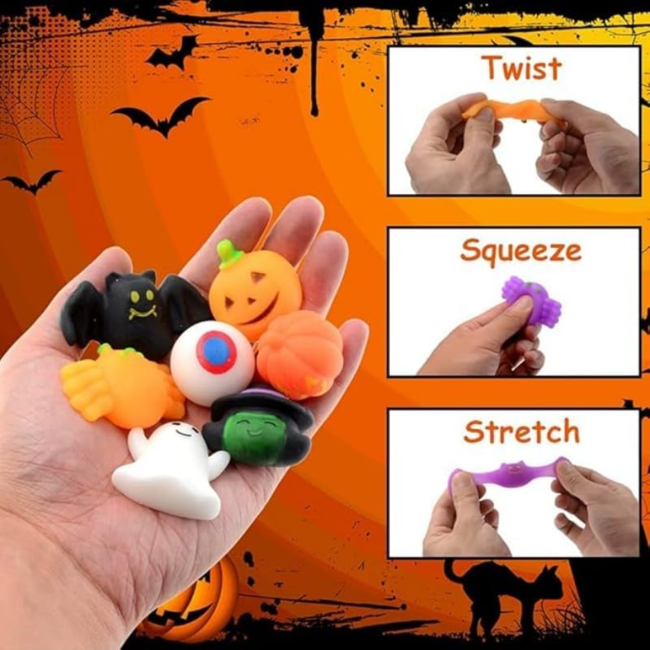 1 Pack - 36 Pcs Halloween Kawaii Mini Mochi Toys, Cute Squeeze Stress