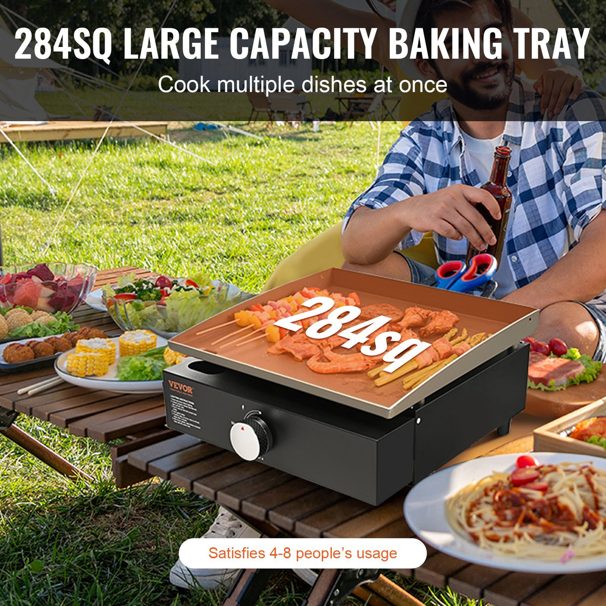 Commercial Griddle, 16.9' Heavy Duty Manual Flat Top Griddle