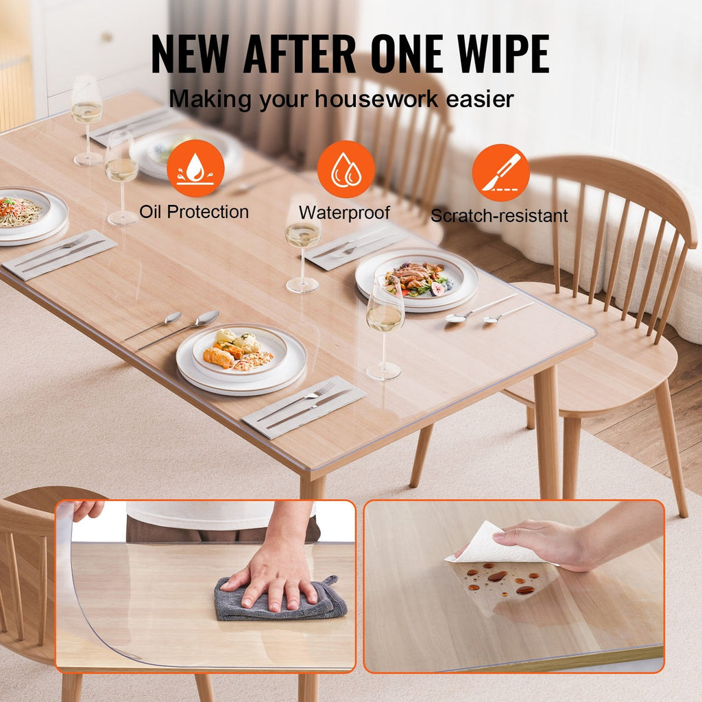 Table Cover 13x16Inch 1.5 Mm Thick Clear Desk Protector Rectangle PVC
