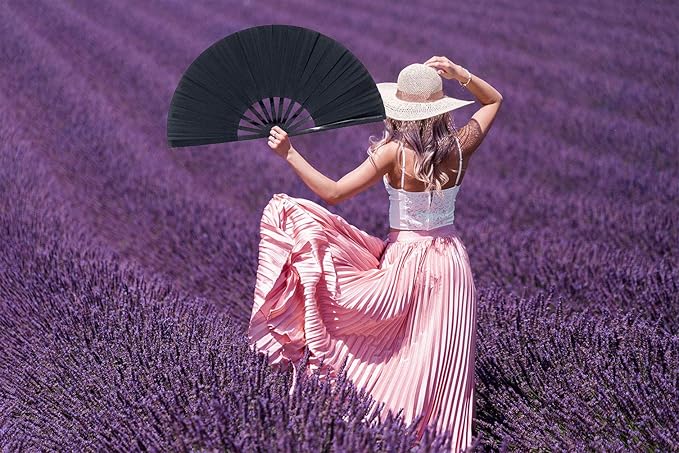 1PCS Largfolding Silk Hand Fan Hand Folding Fans Chinese Tai Chi