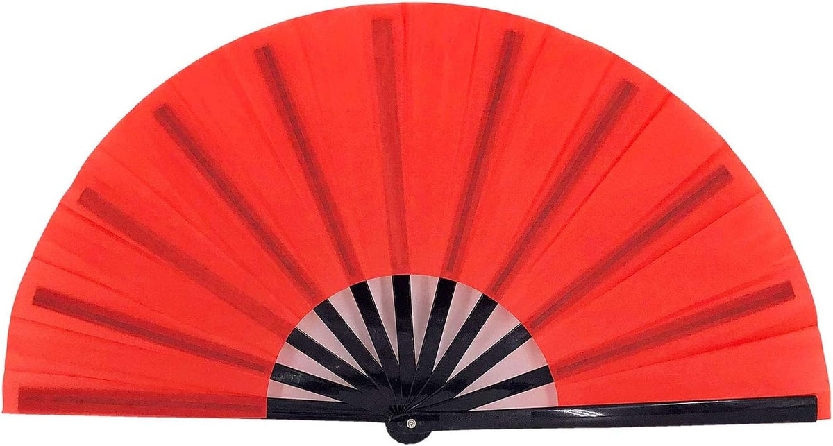 1PCS Large Red Folding Silk Hand Fan Hand Folding Fans Chinese Tai Chi