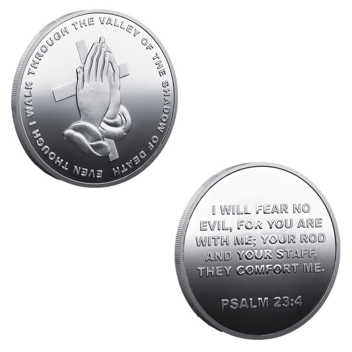 4PCS Bible Commemorative Coin Silver Plated Psalm Faith Religious