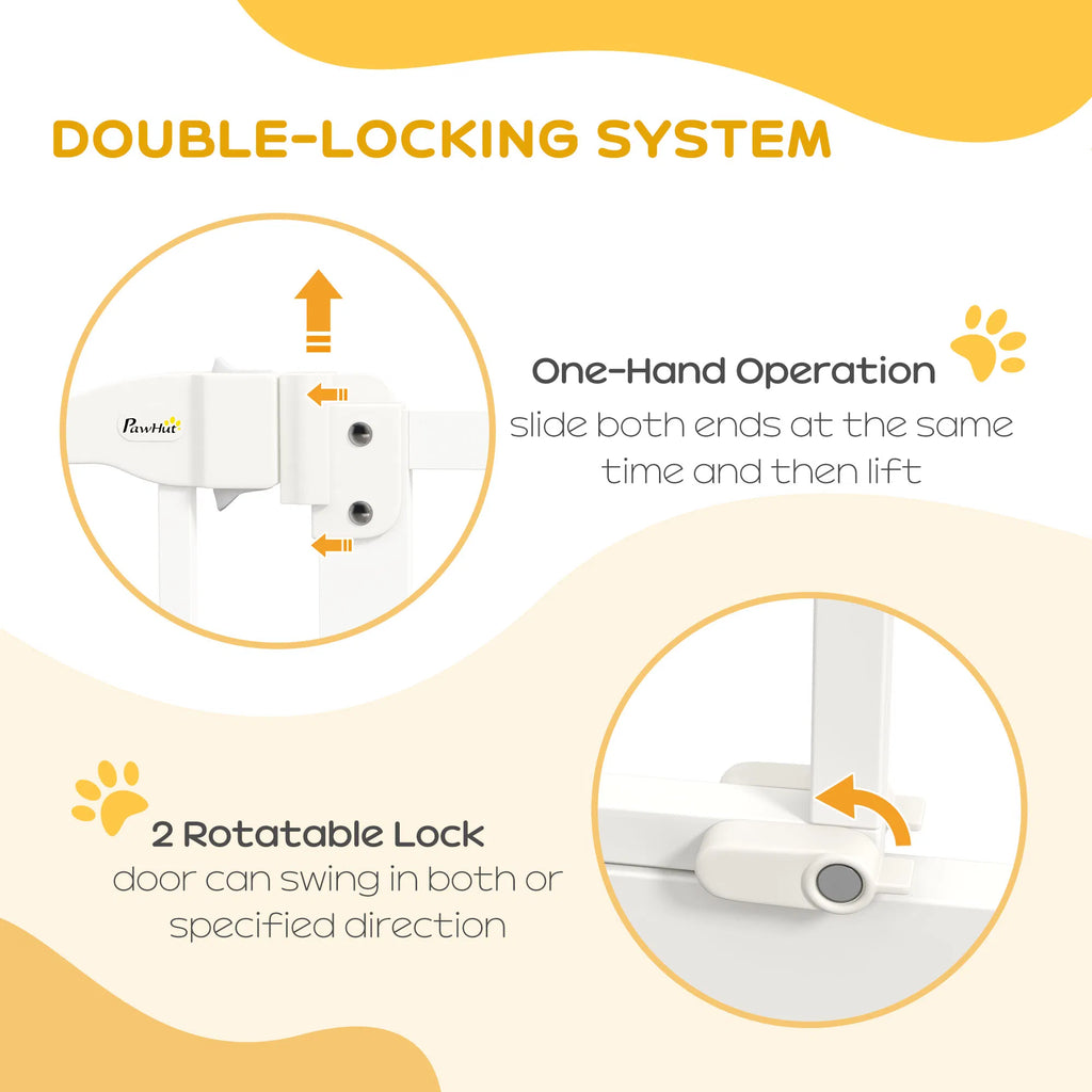 Extra Tall Dog Gate With Door, Pressure Fit, Auto Close, Double Locking