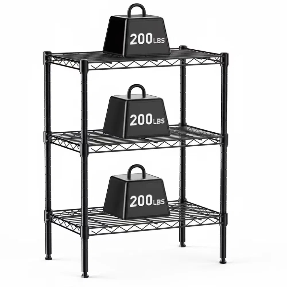 3-TierStorageShelf Unit,31-Inch Metal Wire Shelving Rack ,adjustable