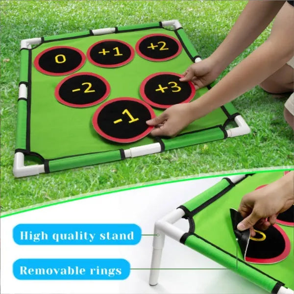 Golf Chipping Game Mat Set With Target Net Indoor Outdoor Practice Game