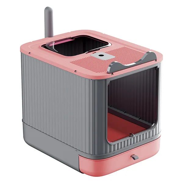 Elf Cat Litter Box, Dual-entry Fully Enclosed, Odor-free, Modern White
