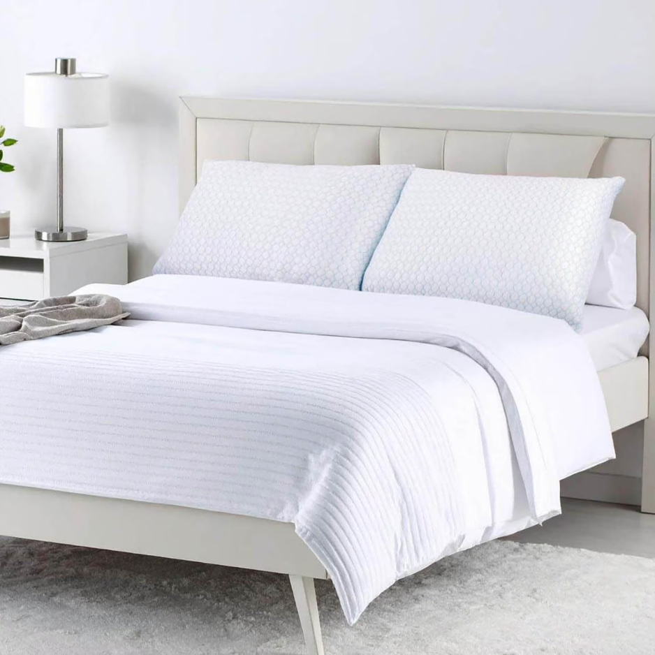 2-Pack Cooling Down Microfiber Pillows, Standard Queen Size