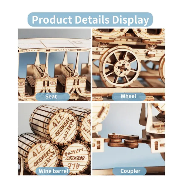 3D Wooden Puzzle Kit, Wine Truck Train