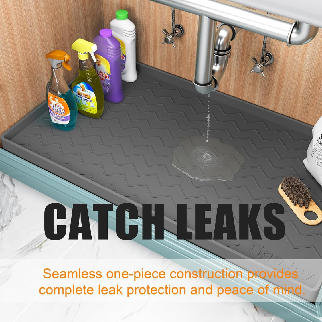 Under Sink Mats For Kitchen Waterproof, Leak-proof Silicone Mat Sink