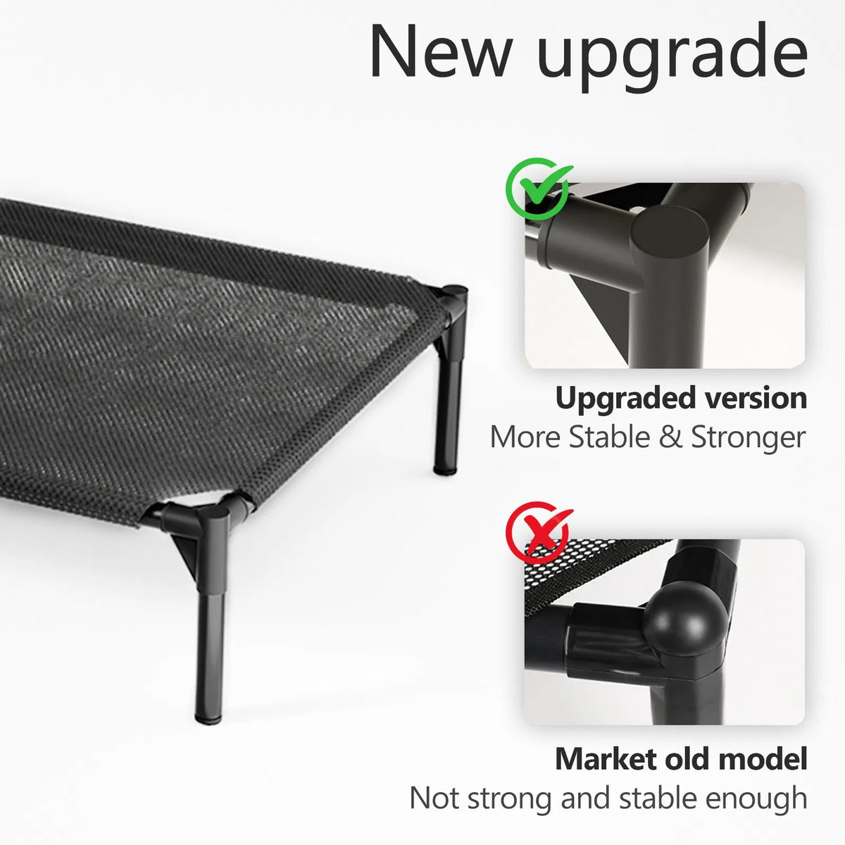 Elevated Breathable Mesh Pet Bed, Indoor Or Outdoor Use, Sizes