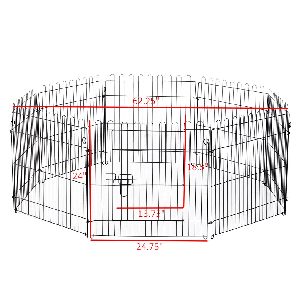 24inch 8-Panel Dog Playpen Octagon Pet Exercise Playpen Crate Foldable