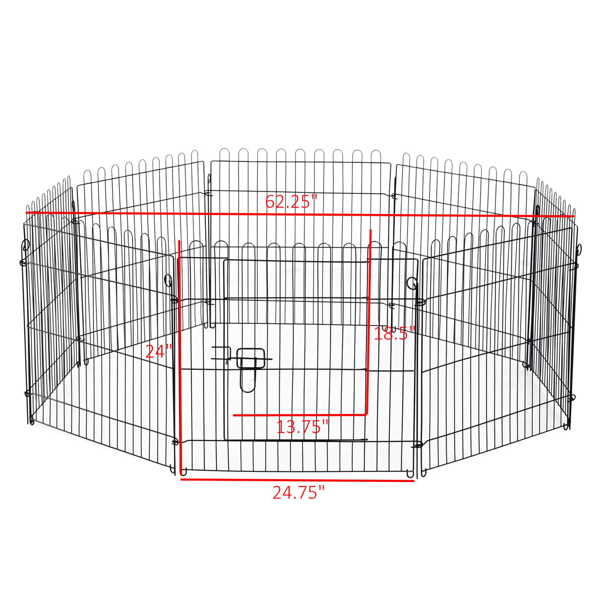 24inch 8-Panel Dog Playpen Octagon Pet Exercise Playpen Crate Foldable