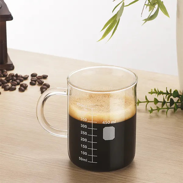1 PCS Transparent Tape With High Borosilicate Glass Cup, Coffee Cup