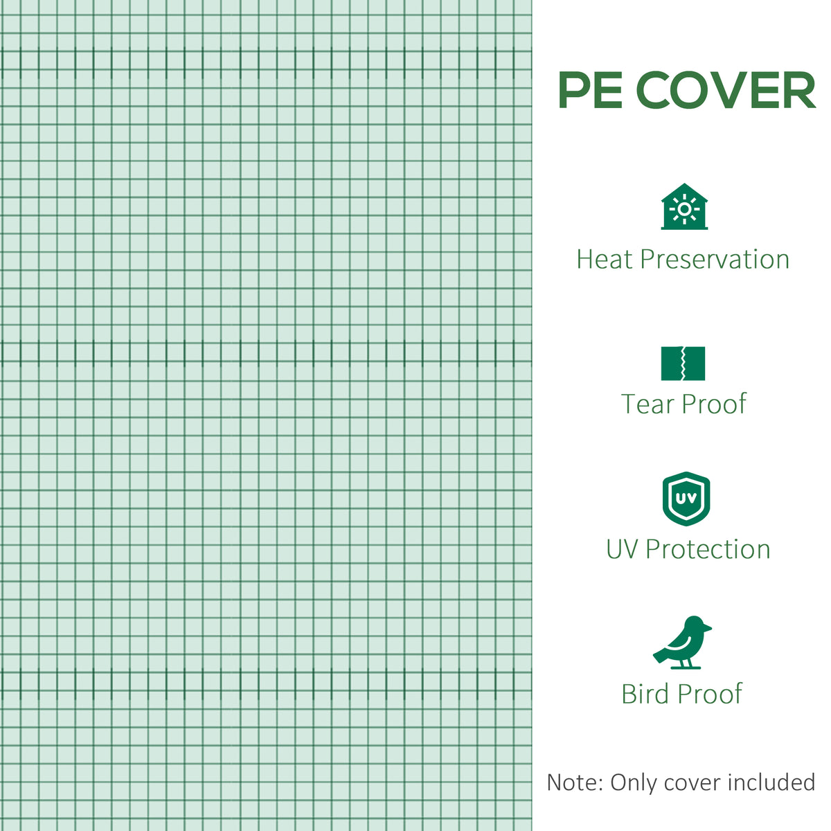 9.8 X 6.6 X 6.6 Plastic Greenhouse Cover Replacement, Heavy Duty