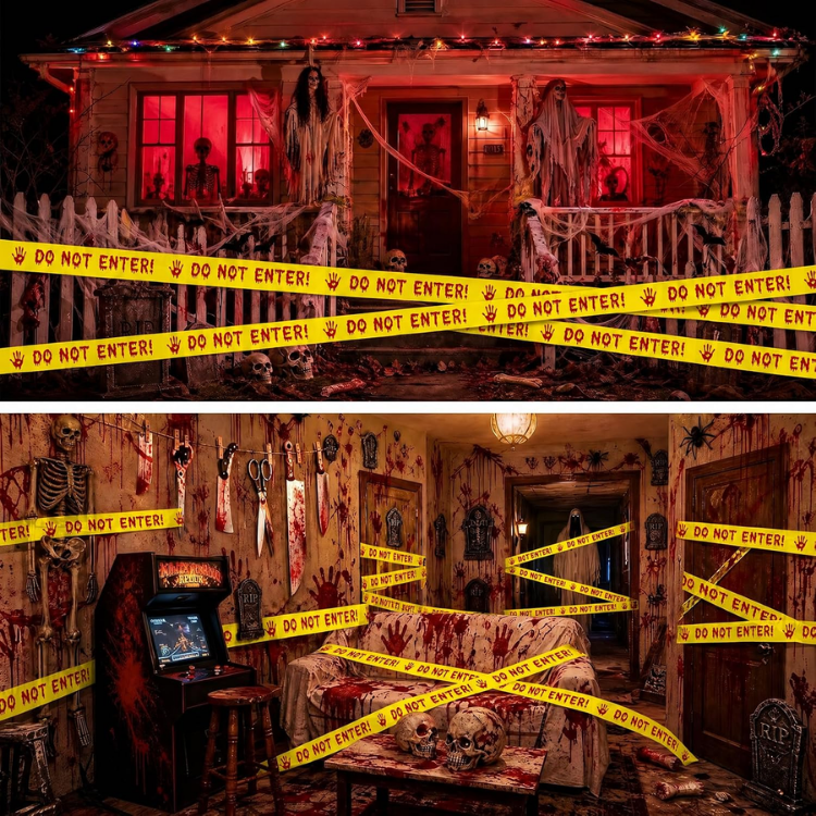 Halloween Decorations Caution Tape, 2 In X90 Ft Yellow Do Not Enter