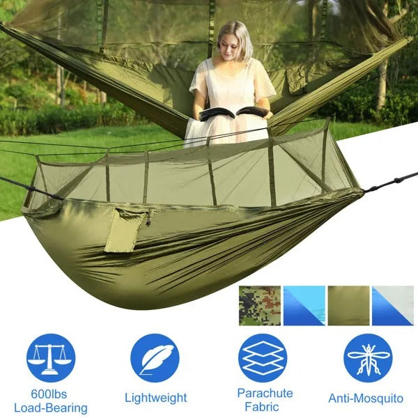Double Camping Hammock with Bug Net
