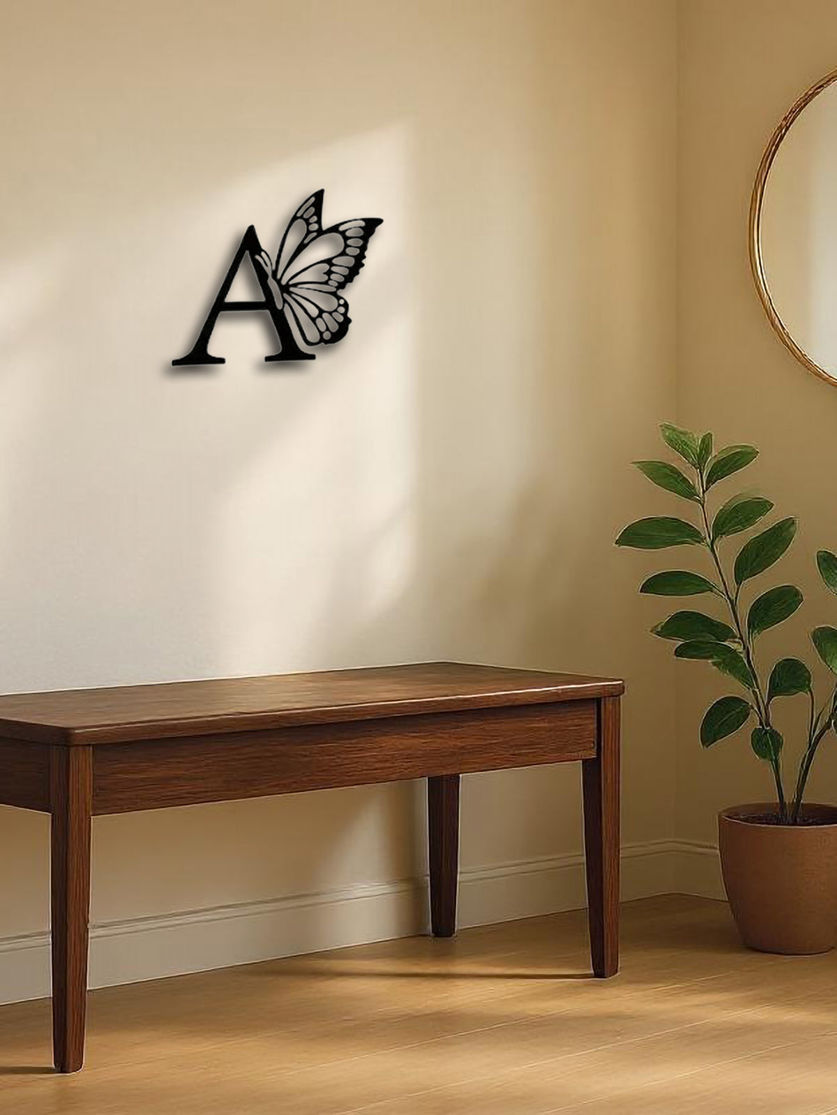 1pc Butterfly & Monogram Metal Wall Art Sign - Custom All Letters