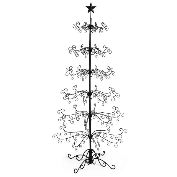 6ft Wrought Iron Christmas Tree, Metal Ornament Display Tree Stand
