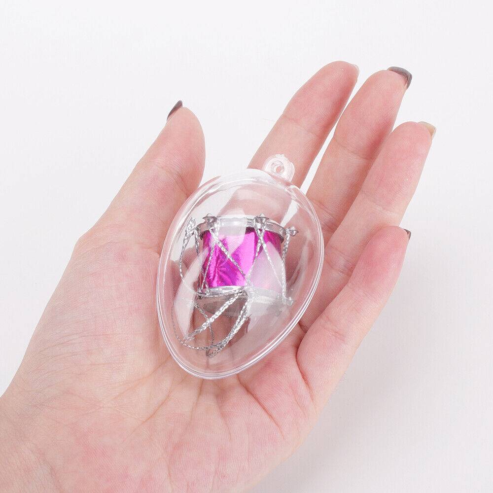 5 PCS Clear Plastic Christmas Balls Baubles Sphere Fillable Xmas Tree