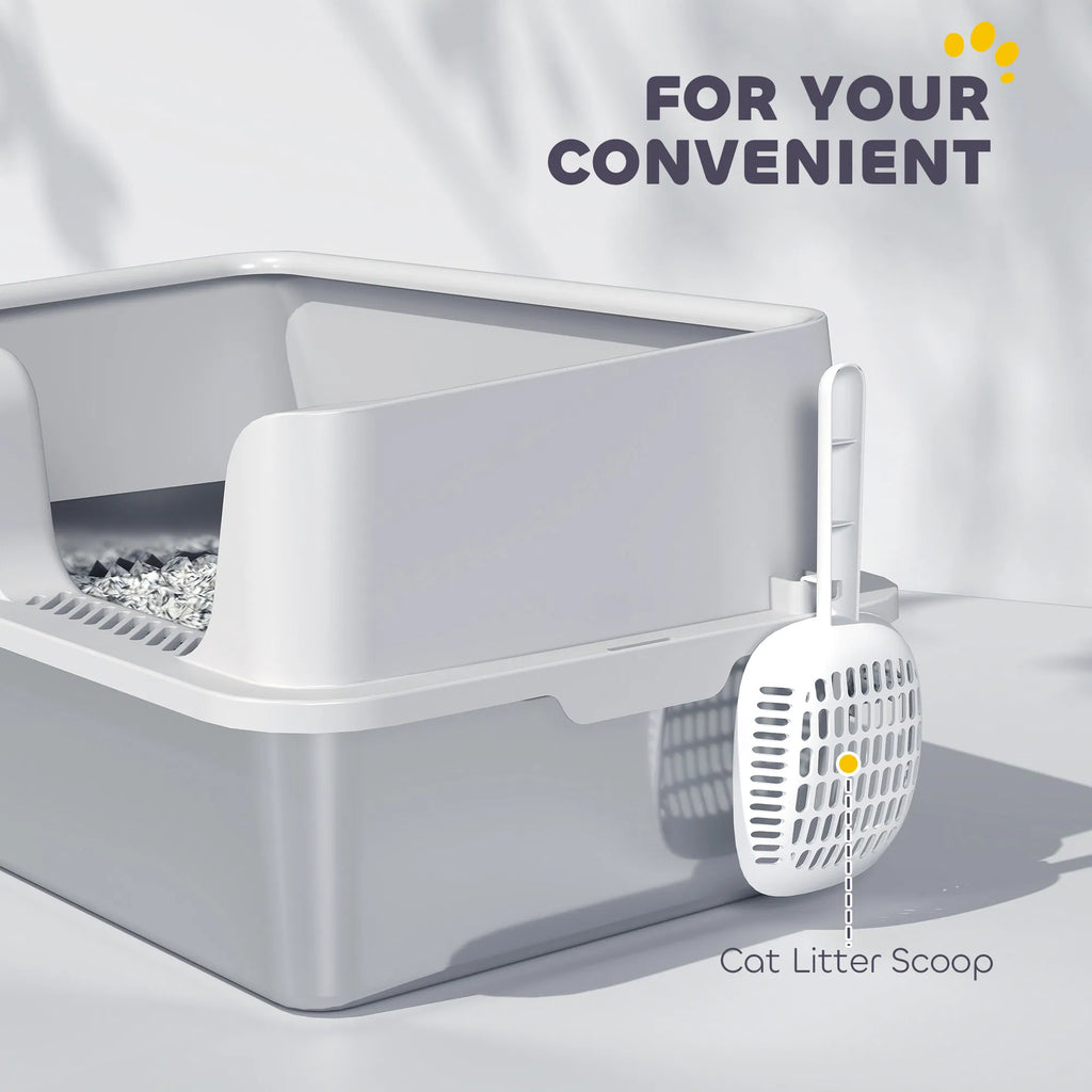 Stainless Steel Cat Litter Box With Lid With Scoop, High Sided