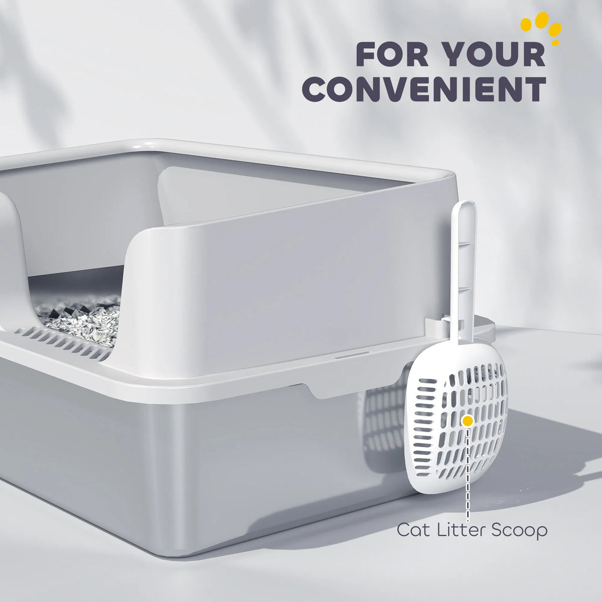 Stainless Steel Cat Litter Box With Lid With Scoop, High Sided