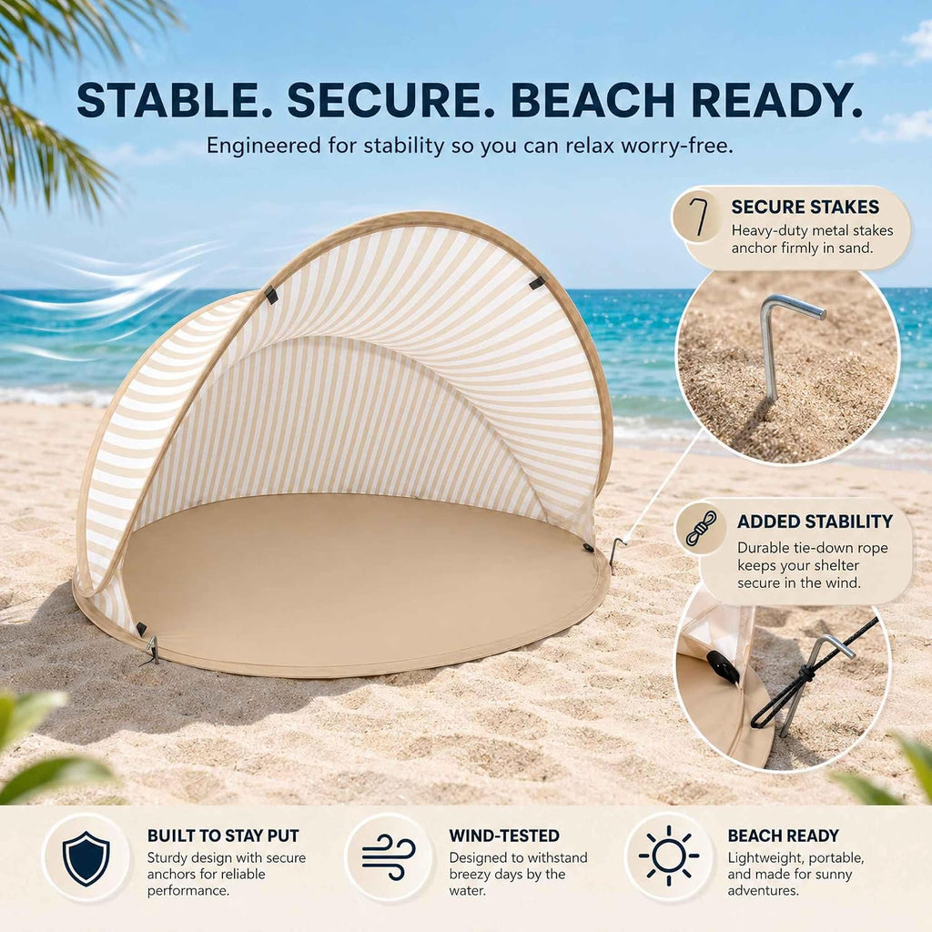Pop-up Beach Sunshade Tent, Small Foldable Half-beach Tent, Easy To Set
