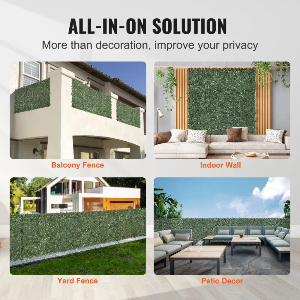 59"x98" Artificial Faux Ivy Leaf Privacy Fence Screen Decor Panel Hedge