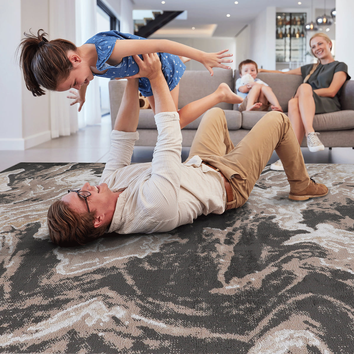 Payas 2X8 L.brown Abstract Runner Rug