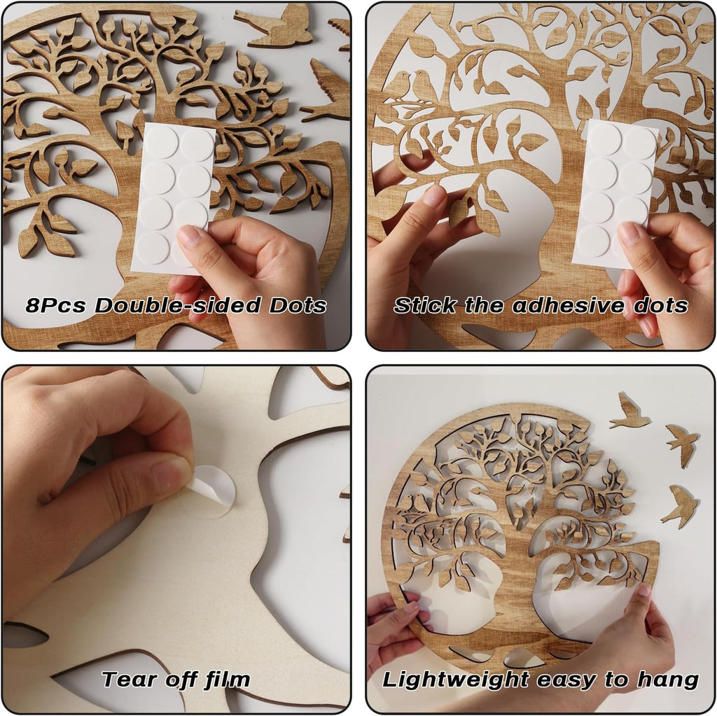 Wooden Tree Of Life Wall Art 12 Inch Round, Tree Wall Decor