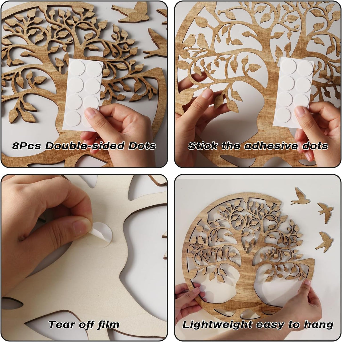 Wooden Tree Of Life Wall Art 12 Inch Round, Tree Wall Decor
