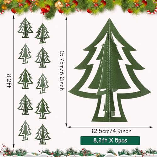 41 Ft Christmas Tree Paper Streamers Green Christmas Decorations 3D