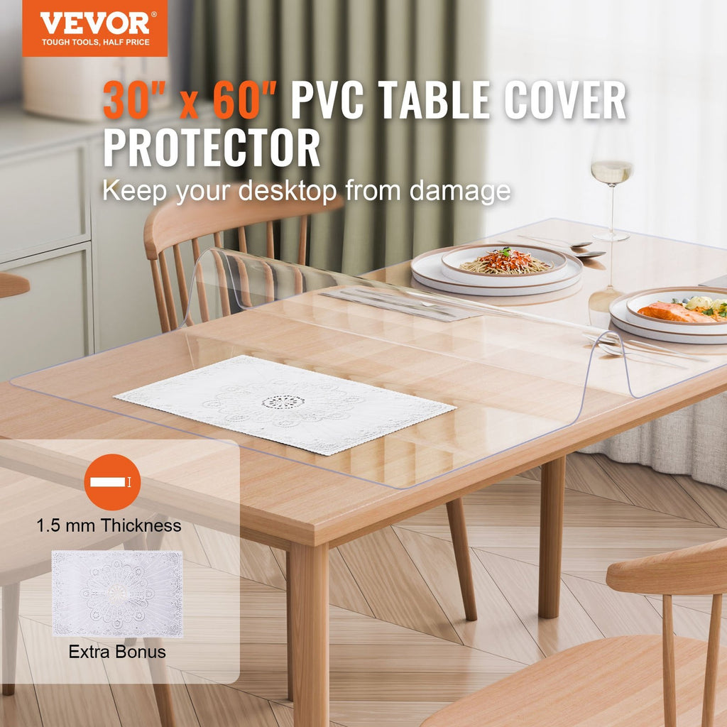 Table Cover 13x16Inch 1.5 Mm Thick Clear Desk Protector Rectangle PVC