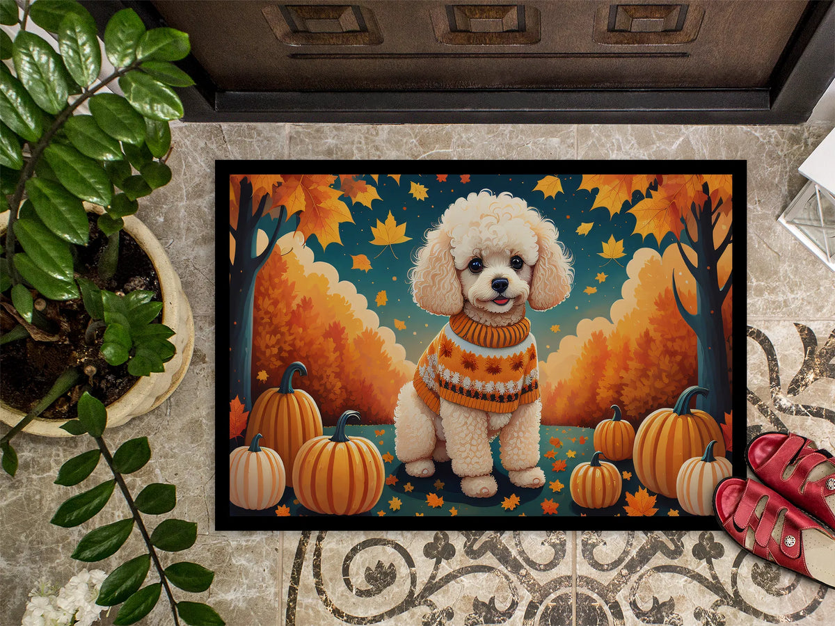 Poodle Fall Doormat Front Door Mat Indoor Outdoor Rugs For Entryway