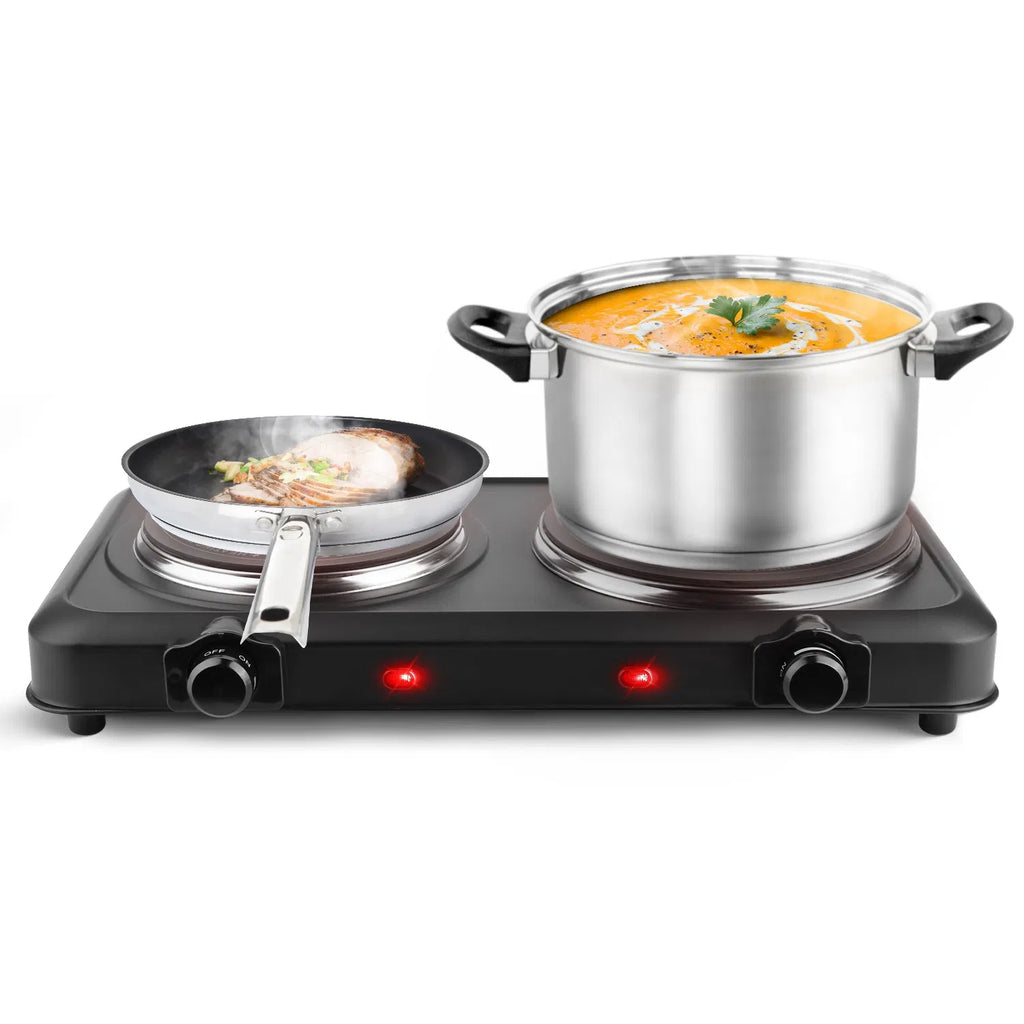 Infrared Dual Burner Plate - 1000W & 800W Glass Plates, Quick/even